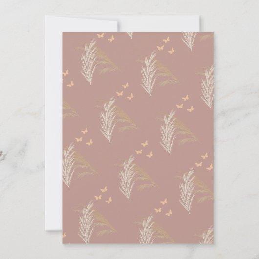 Boho Watercolor Rainbow Birthday | Pampas Grass Einladung (Rückseite)