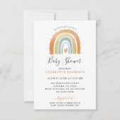 Boho Watercolor Rainbow Boy Baby Shower Einladung (Vorderseite)