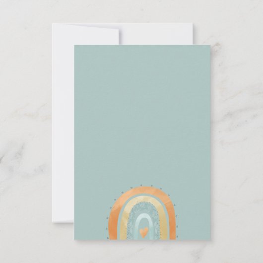 Boho Watercolor Rainbow Boy Baby Shower Einladung (Rückseite)
