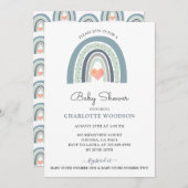 Boho Watercolor Rainbow Boy Baby Shower Einladung (Vorne/Hinten)