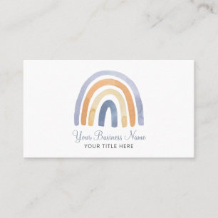 Boho Watercolor Rainbow Business Card Visitenkarte