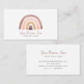 Boho Watercolor Rainbow Business Card Visitenkarte (Vorne/Hinten)
