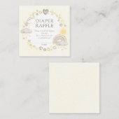 Boho Watercolor Rainbow Diaper Raffle Begleitkarte (Vorne/Hinten)