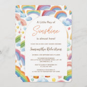 Boho Watercolor Rainbow Gender Neutral Baby Shower Einladung (Vorne/Hinten)