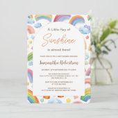 Boho Watercolor Rainbow Gender Neutral Baby Shower Einladung (Stehend Vorderseite)