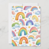 Boho Watercolor Rainbow Gender Neutral Baby Shower Einladung (Rückseite)
