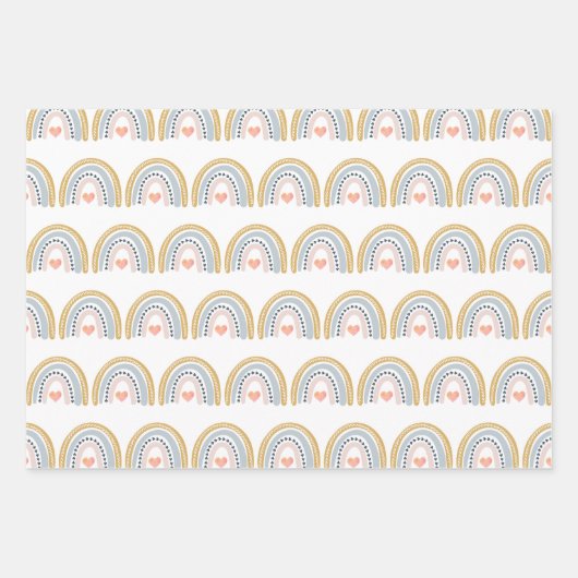 Boho Watercolor Rainbow Geschenkpapier Set (Vorderseite 2)