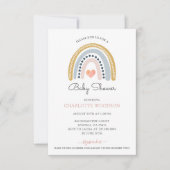 Boho Watercolor Rainbow Girl Baby Shower Einladung (Vorderseite)