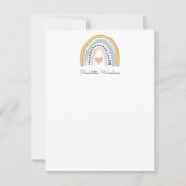 Boho Watercolor Rainbow Girl Mitteilungskarte (Vorderseite)