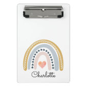 Boho Watercolor Rainbow Kids Personalisiert Mini Klemmbrett (Vorderseite)