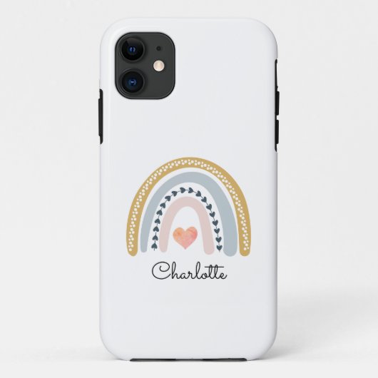 Boho Watercolor Rainbow Kid's Personalisierter Not Case-Mate iPhone Hülle (Rückseite)
