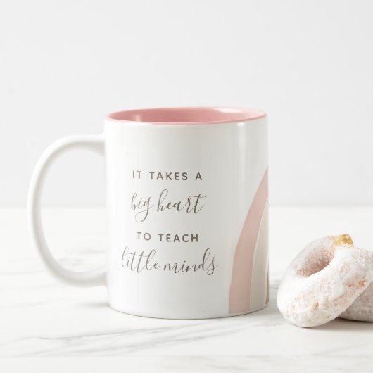 Boho Watercolor Rainbow Lehrer Wertschätzung Zweifarbige Tasse (Mit Donut)