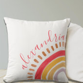 Boho Watercolor Rainbow Name Kinderzimmer Kissen