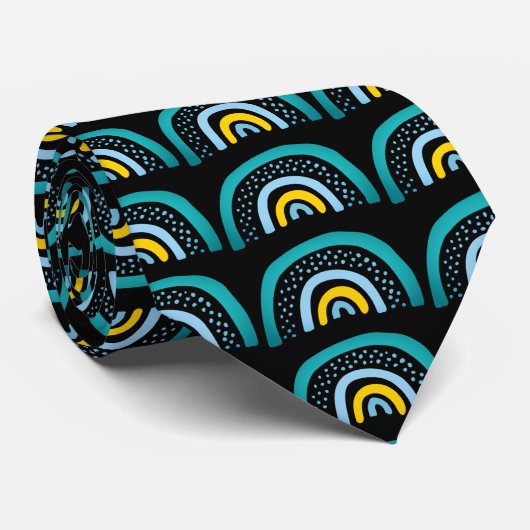 Boho Watercolor Rainbow Pattern Krawatte (Gerollt)