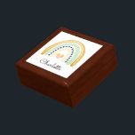 Boho Watercolor Rainbow Personalisierte Schmuckbox Erinnerungskiste<br><div class="desc">Niedliche,  personalisierte Boho Stil Wasserfarbe Regenbogenschmuck Box für ein junges Mädchen.</div>