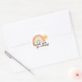 Boho Watercolor Rainbow Sun Vielen Dank Runder Aufkleber (Umschlag)