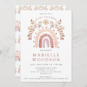 Boho Watercolor Rainbow Sunshine Baby Dusche Einladung (Vorne/Hinten)