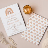 Boho Watercolor Rainbow Terracotta Kinderdusche Einladung