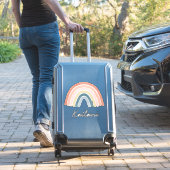 Boho Watercolor Rainbow und Name Aufkleber (Koffer Insitu)