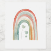 Boho Watercolor Rainbow Weinetikett (Einzelnes Label)