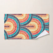 Boho Watercolor Red Aquamarin Orange Rainbow Badhandtuch Set (Handtuch)