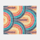 Boho Watercolor Red Aquamarin Orange Rainbow Fleecedecke (Vorderseite (Horizontal))