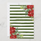 Boho Watercolor Red Poinsettia Winter Wedding Einladung (Rückseite)