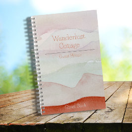 Boho Watercolor Rental Gästebuch Notizblock