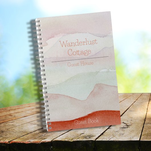 Boho Watercolor Rental Gästebuch Notizblock