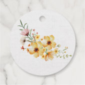 Boho Watercolor Rustic Wildblumen Babydusche Geschenkanhänger (Rückseite)