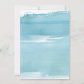 Boho Watercolor Sea Blue Brautparty Einladung (Rückseite)