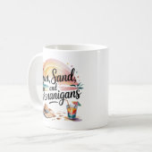 Boho Watercolor Sonnenset Zitat Tropischer Sommer Kaffeetasse (Vorderseite Links)