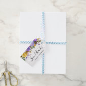 Boho Watercolor Spring Flowers Hochzeit Geschenkanhänger (Mit Garn)
