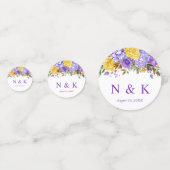 Boho Watercolor Spring Flowers Hochzeit Konfetti (Rückseiten)