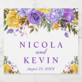 Boho Watercolor Spring Flowers Hochzeit Schaumweinetikett (Einzelnes Label)