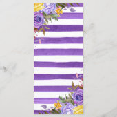 Boho Watercolor Spring Flowers Wedding Menu Menükarte (Rückseite)