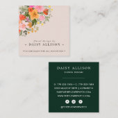 Boho Watercolor Spring Wildblume Quadratische Visitenkarte (Vorne/Hinten)