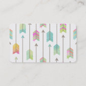 Boho Watercolor-Stammes- Pfeile beruflich Visitenkarte (Rückseite)