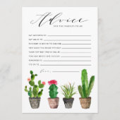 Boho Watercolor Succulents Advice for the Elterns Hinweiskarte (Vorderseite)