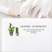 Boho Watercolor Succulents Rustikales Adressetiket (Insitu)