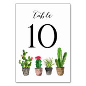 Boho Watercolor Succulents Tischnummer Card 10 (Rückseite)