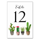 Boho Watercolor Succulents Tischnummer Card 12 (Rückseite)