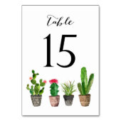 Boho Watercolor Succulents Tischnummer Card 15 (Rückseite)