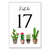 Boho Watercolor Succulents Tischnummer Card 17 (Rückseite)