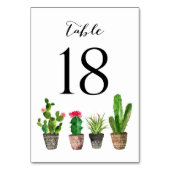 Boho Watercolor Succulents Tischnummer Card 18 (Rückseite)
