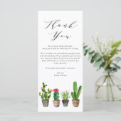Boho Watercolor Succulents Wedding Danke Card (Stehend Vorderseite)