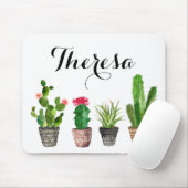 Boho Watercolor Succules Personalisiert Mousepad (Mit Mouse)