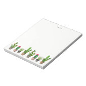 Boho Watercolor Succules Personalisiert Notizblock (Rotiert)