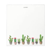 Boho Watercolor Succules Personalisiert Notizblock (Vorderseite)