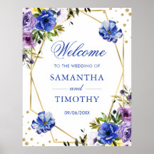 Boho Watercolor Summer Blume Gold Frame Wedding